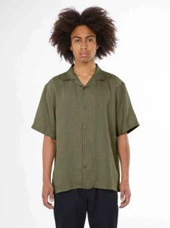Box Fit Short Sleeved Linen Shirt Herr