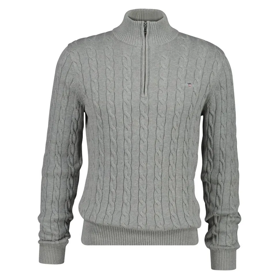 Cotton Cable Half Zip Herr