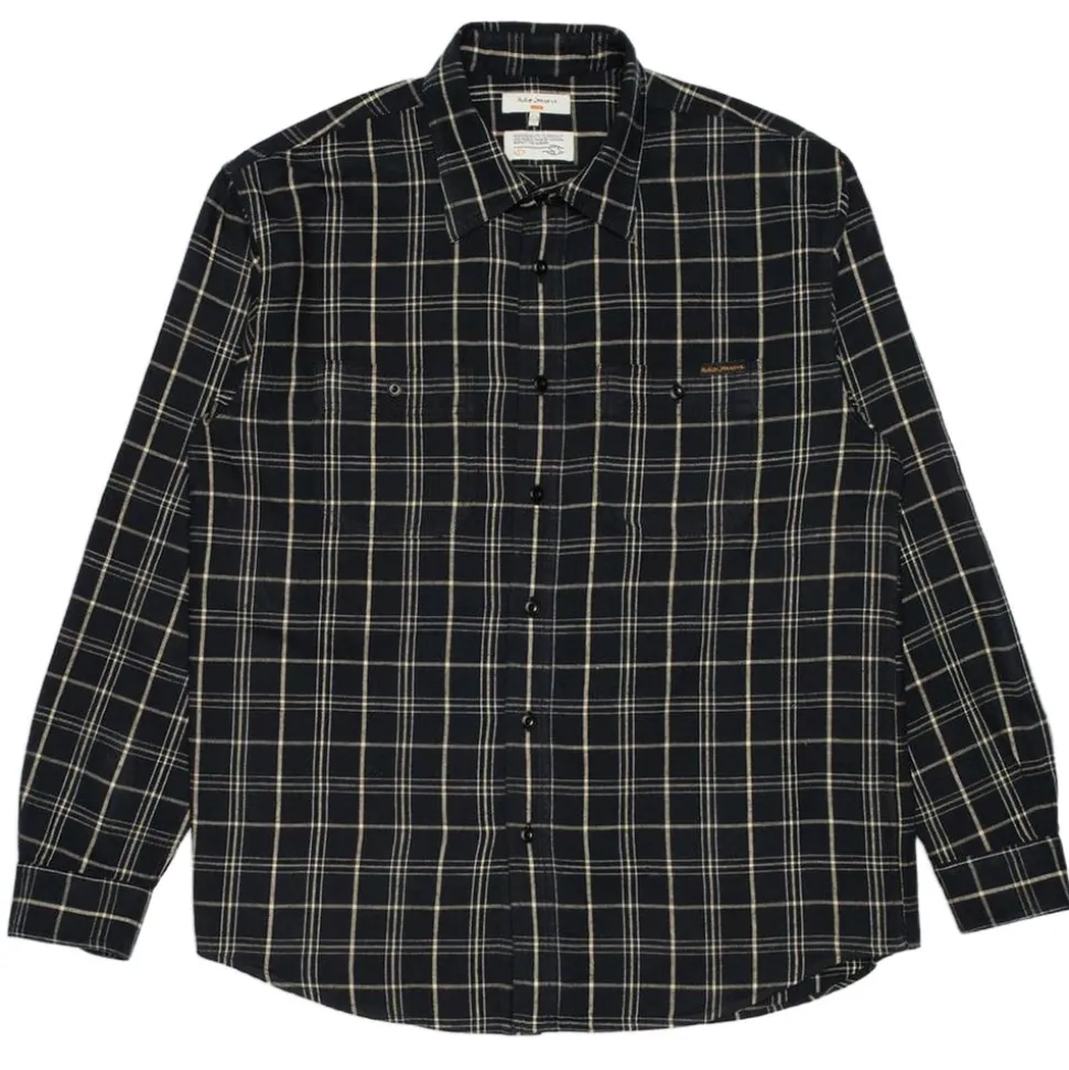 Julian Worker Shirt Checked Black Herr