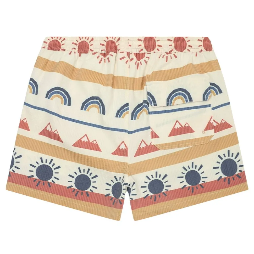 Mid-thigh seersucker swimshorts herr