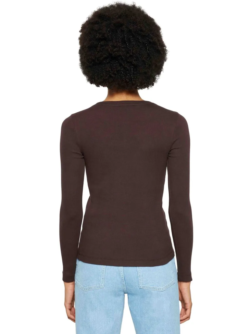 Rib Scoop neck long sleeved - GOTS/Vegan dam