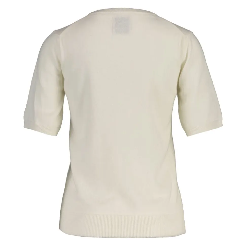 SUPERFINE LAMBSWOOL Short sleeve C-NECK dam